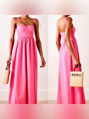 Staud Landry Maxi Dress‎ Plumeria Pink NWT *Stain Size XL